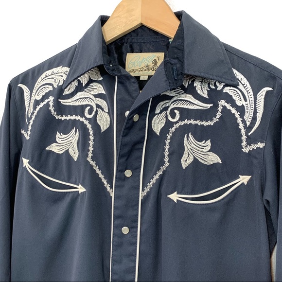 Men’s Vintage Embroidered Roper Western Shirt - Picture 7 of 8